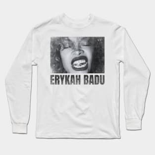 erykah badu simple urban black n white Long Sleeve T-Shirt